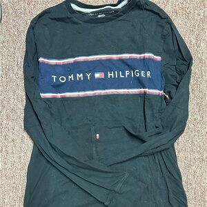 Tommy Hilfiger Black and Blue Long Sleeve Tee
